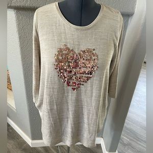 Sequin Heart Shirt‎
